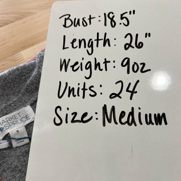 Market & Spruce Colorblock Open Cardigan Sweater Gray Pink Beige Size Medium NWT - Picture 9 of 9